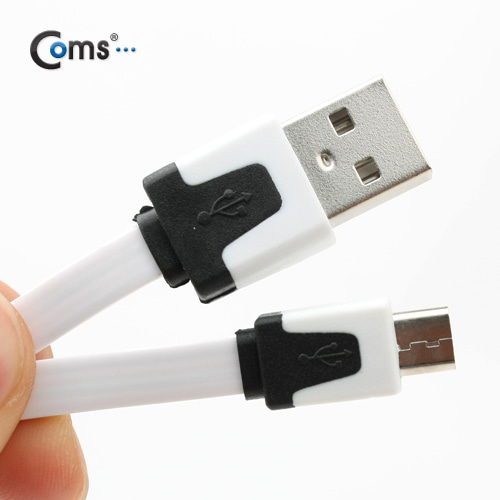 ABIT202 USB 마이크로B 플랫 케이블 충전 데이터 흰색