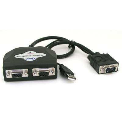 ABLC530 모니터 분배기 2대1 케이블 일체형 USB전원용